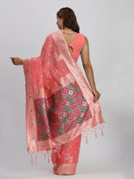 Thumbnail for Astita Linen Cotton Peach Saree