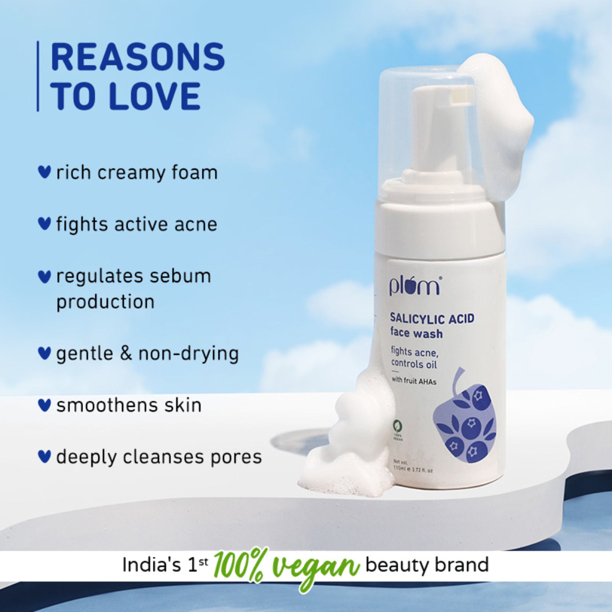 Plum 1% Encapsulated Salicylic Acid Foaming Face Wash - Distacart