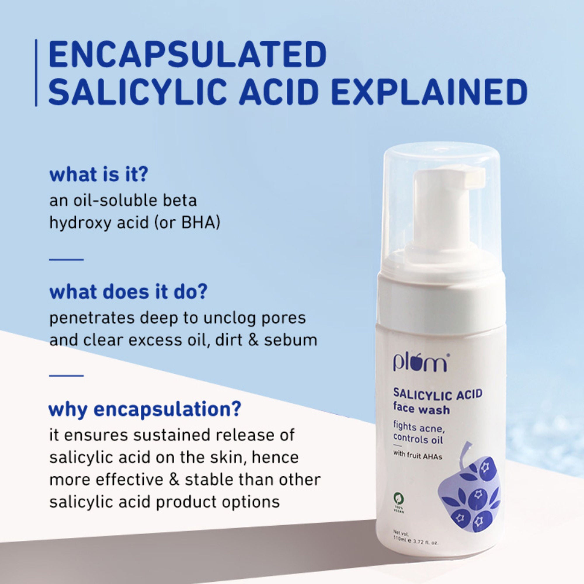 Plum 1% Encapsulated Salicylic Acid Foaming Face Wash - Distacart
