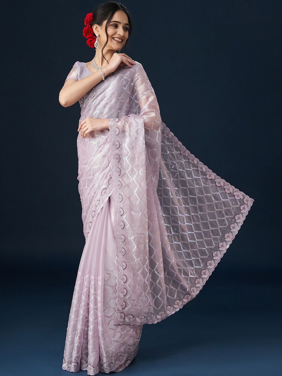 kasee Sequinned Embellished Saree - Distacart
