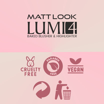 Matt Look Lumi 4 Baked Blusher & Highlighter - Golden Hours - Distacart