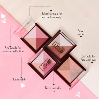 Matt Look Lumi 4 Baked Blusher & Highlighter - Golden Hours - Distacart