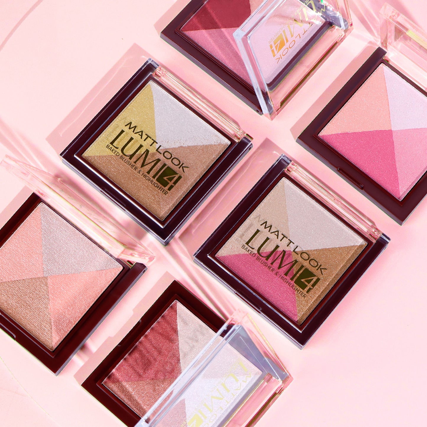 Matt Look Lumi 4 Baked Blusher & Highlighter - Golden Hours - Distacart