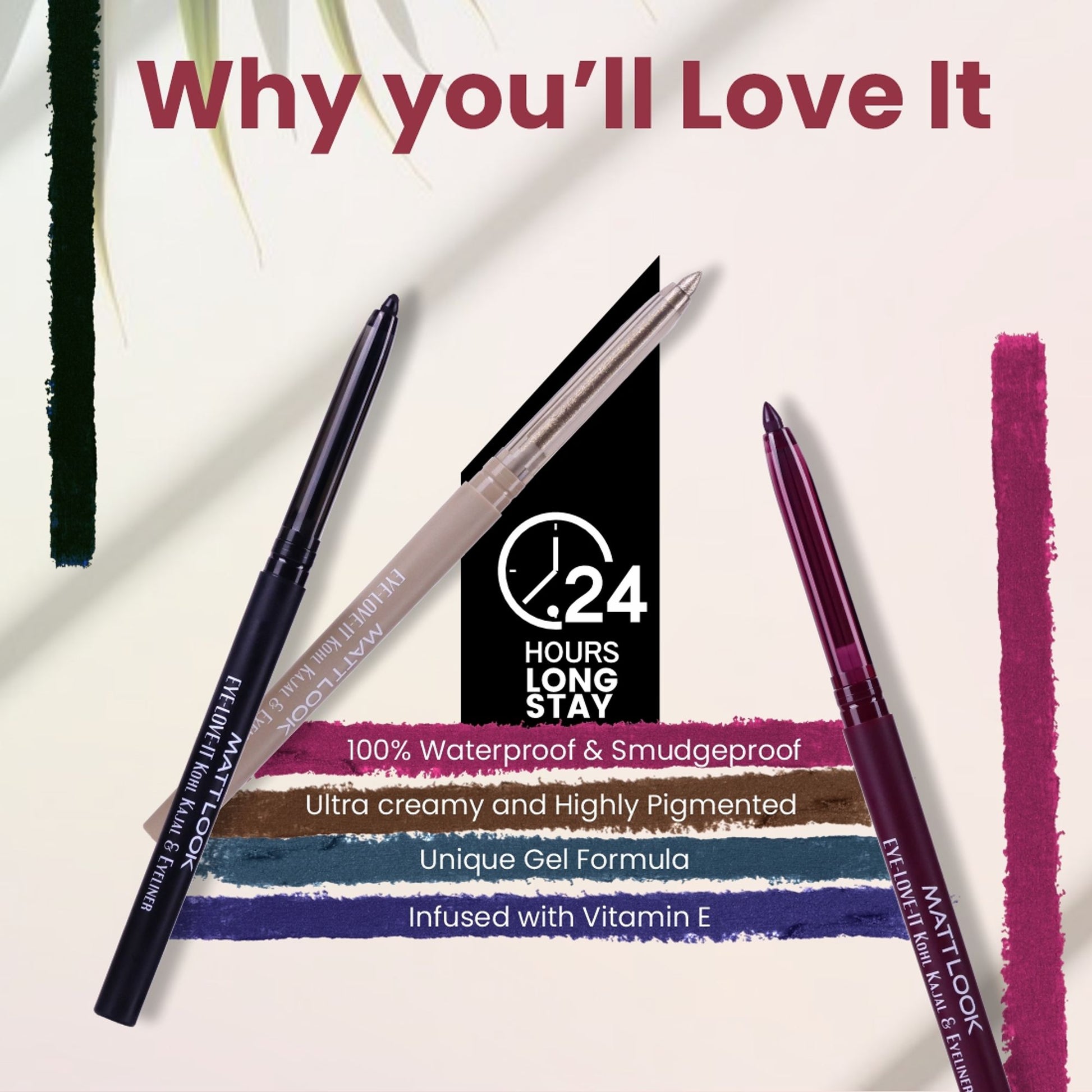 Matt Look Eye Love It Kohl Kajal & Eyeliner - Green - Distacart