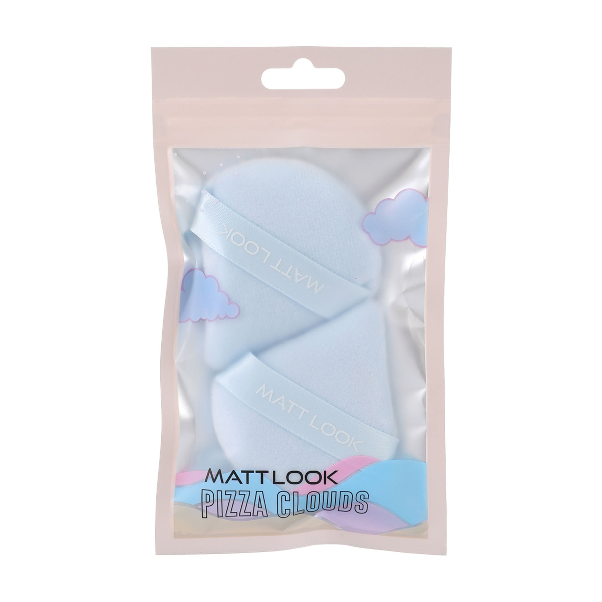 Matt Look Pizza Clouds Powder Blue Puff - Pack Of 2 - Distacart