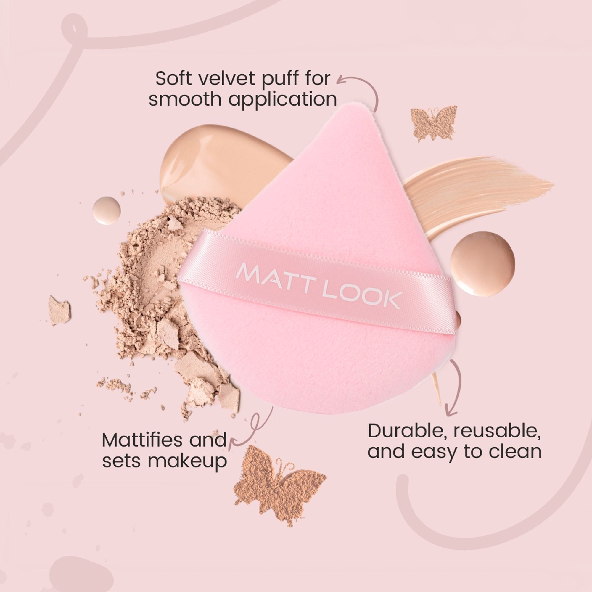 Matt Look Pizza Clouds Powder Blue Puff - Pack Of 2 - Distacart
