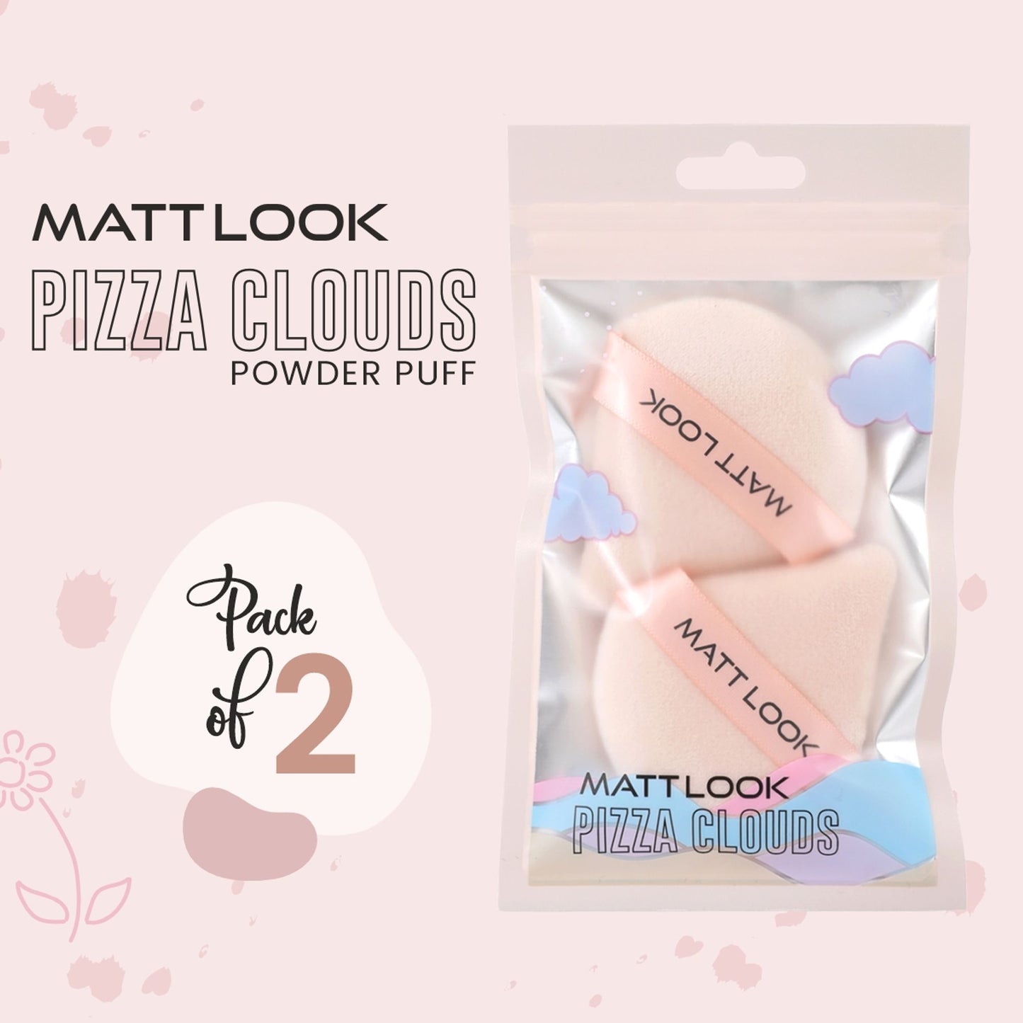 Matt Look Pizza Clouds Powder Beige Puff - Pack Of 2 - Distacart