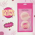 Thumbnail for Matt Look Round Pillows Powder Beige Puff - Pack Of 2 - Distacart