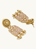 Thumbnail for Nuyug 22K Gold-Plated Pearl Beaded Strings Floral Motifs Enamel Pendant Necklace Set