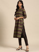Thumbnail for All About You Women Ethnic Motifs Printed Pure Cotton Kurta with Trousers - Distacart