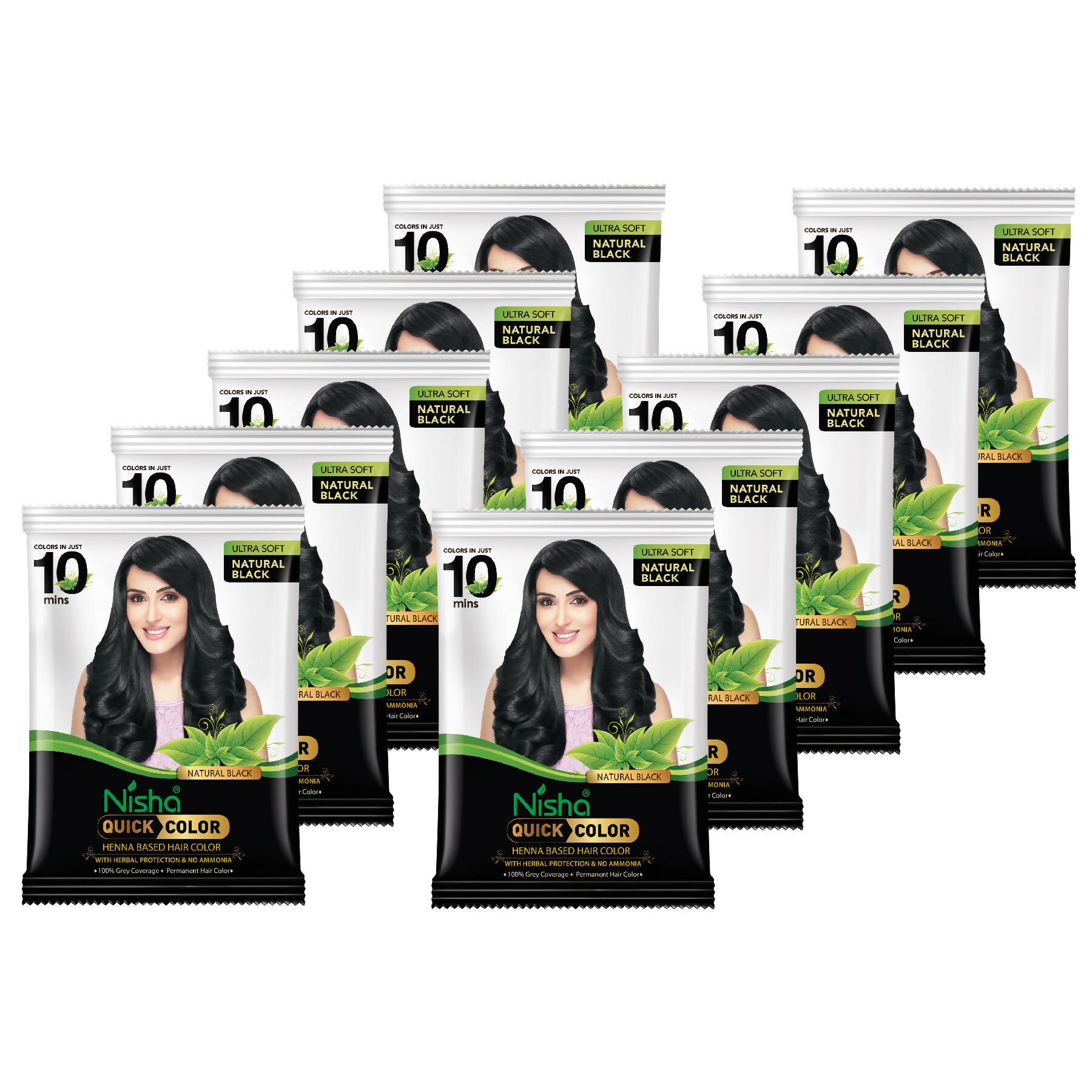 Nisha Quick Color Henna-Based Hair Color-Natural Black - Distacart