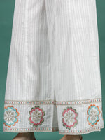 Thumbnail for Sangria Embroidered Notch Neck Straight Kurta With Palazzo & Dupatta Set