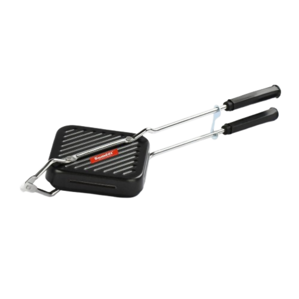 Sumeet Aluminium Nonstick Grill Gas Sandwich Toaster - Black - Dista