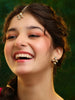 Ruby Raang Pearl Blossom Set Of Maang Tikka And Earrings - Distacart