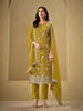 Anaita Mustard Embroidered Silk Stitched Salwar suit - Distacart