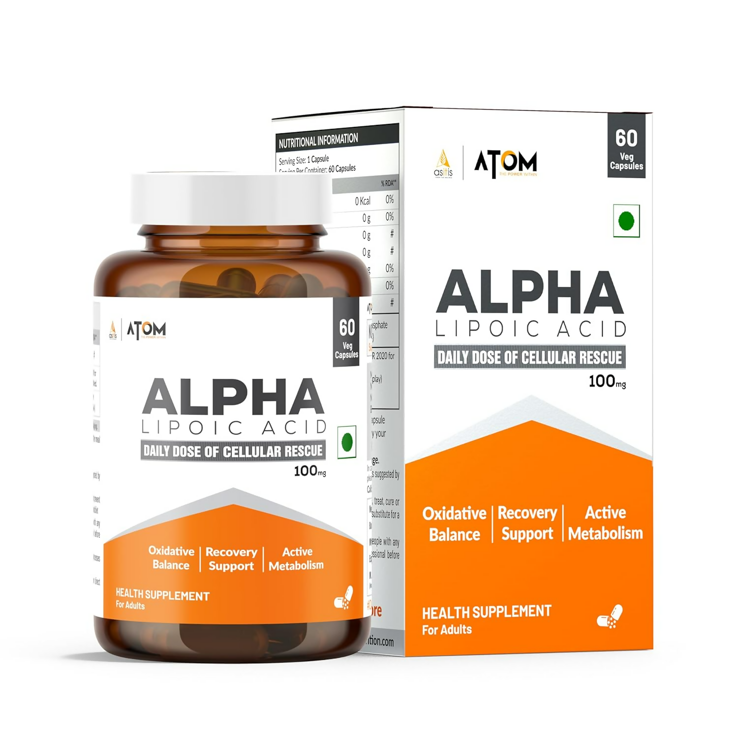 As-It-Is Atom Ala (Alpha Lipoic Acid) Veg Capsules
