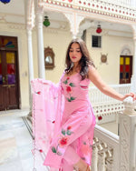 Thumbnail for The52 Pink Women's Gorgeous Printed Viscose Fabric Straight Kurta Pant with Dupatta Set - Distacart