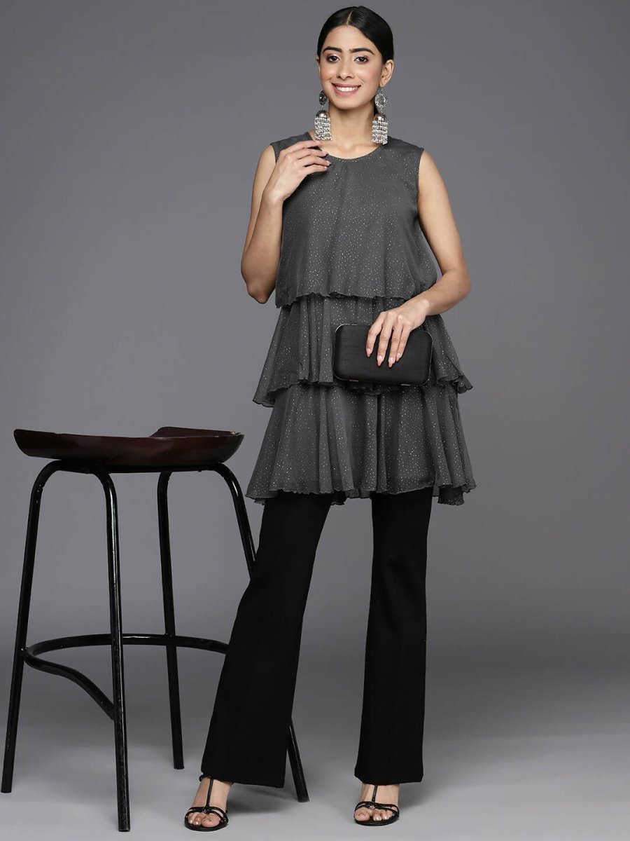 Ahalyaa Women's Traditional wear Tunic - Grey - Distacart