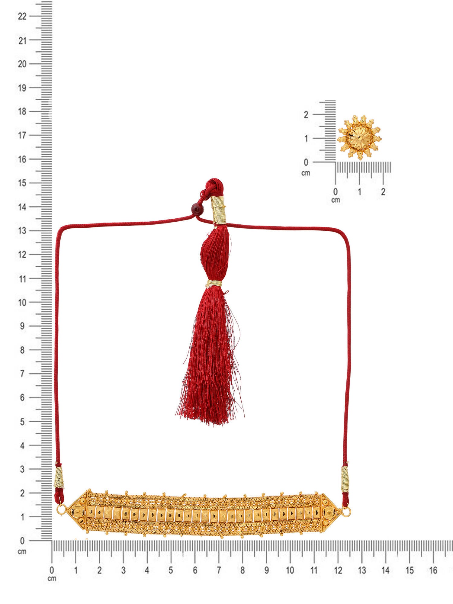 Ruby Raang Golden Choker with Round Studs