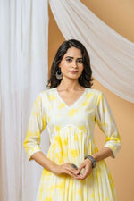 Thumbnail for Joban Fashion Yellow Tie & Dye Kurta Pant Set - Distacart
