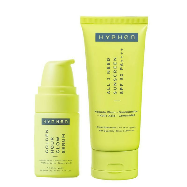 Hyphen By Kriti Sanon Golden Hour Glow Serum & Sunscreen SPF 50 Combo - Distacart
