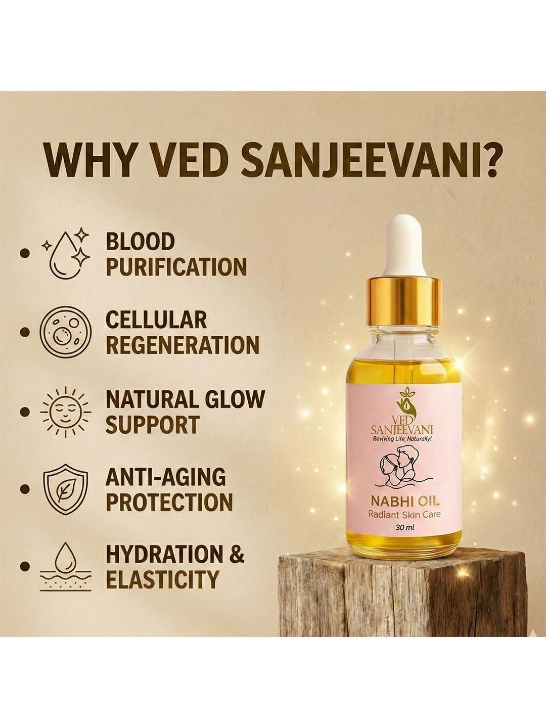 Ved Sanjeevani Radiant Skin Care Nabhi Oil - Dista