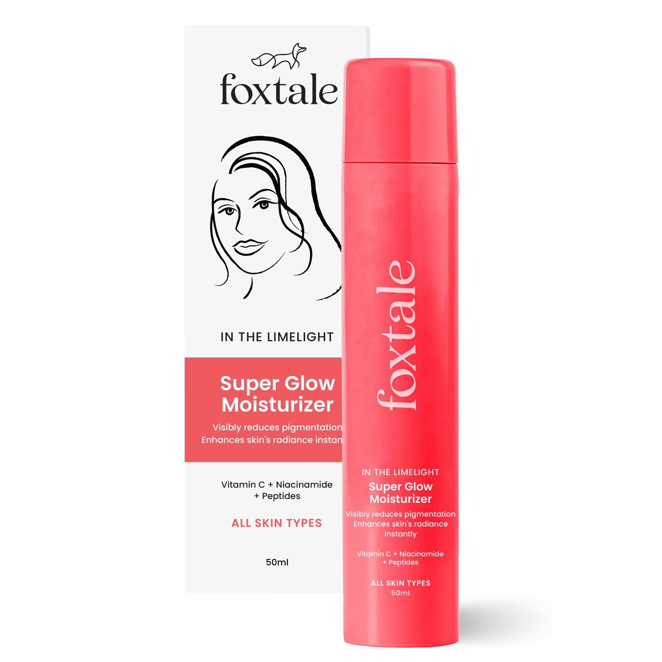 Foxtale Super Glow Moisturizer With Nano Vitamin C For Instant Brightening, Hydration & Glowing Skin, Reduces Dark Spots, Uneven Skin Tone, Pigmentation - Distacart