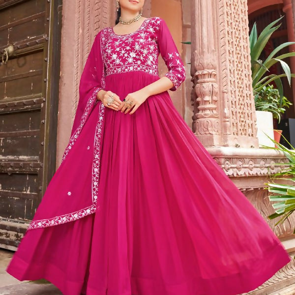 Joban Fashion Rani Readymade Dress With Sequins embroidery Work
