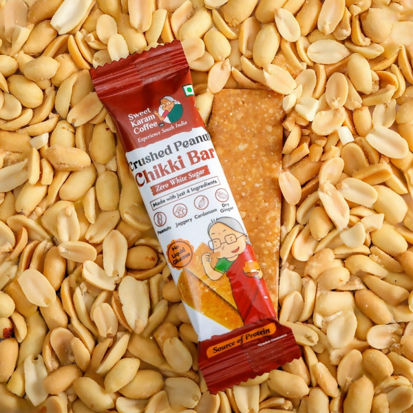 Sweet Karam Coffee Crushed Peanut Chikki Bar (Zero White Sugar) - Distacart