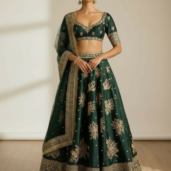 Lehenga Mart Designer Indian Wedding Lehenga Choli-Green - Distacart