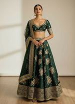 Thumbnail for Lehenga Mart Designer Indian Wedding Lehenga Choli-Green - Distacart