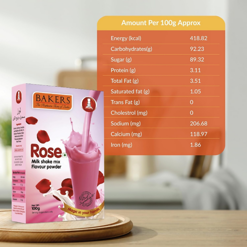 BAKERS Premium Milk Shake Mix - Vanilla, Rose, Pista & Strawberry - Dista