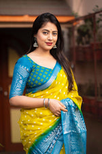 Thumbnail for Lemon Jute Silk Printed Saree with Unstitched Blouse - Hiral Fashion - Distacart