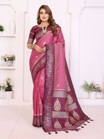 Thumbnail for Aastha Fashion Magenta South Soft Silk Zari Weaving Saree - Distacart