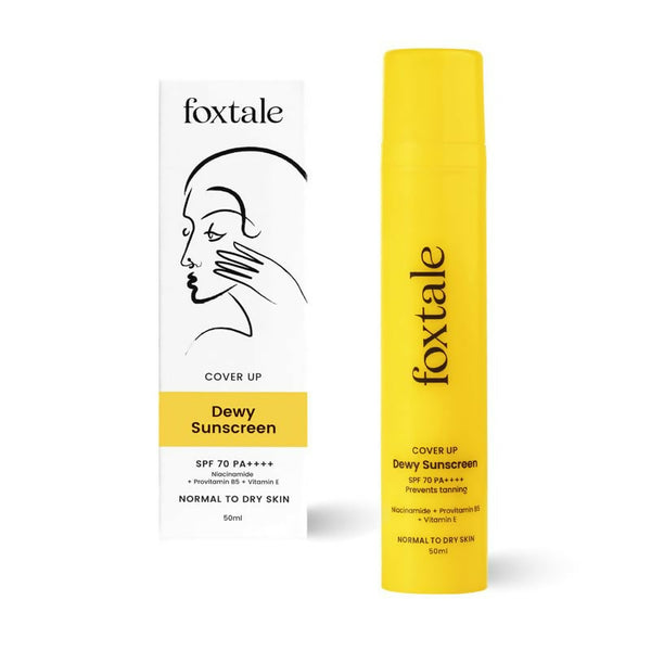 Foxtale Dewy Sunscreen SPF 70 PA++++ With Niacinamide + Provitamin B5 + Vitamin E - Anti-Tan Formula & Spot Depigmentation - Distacart