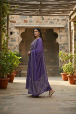 Thumbnail for The52 Women's Beautiful Cotton Fabric Embroidery Work Flared Anarkali Pant and Dupatta Set - Distacart