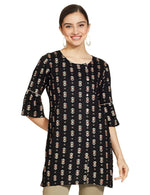 Thumbnail for Anubhutee Women's Black Straight Kurti - Distacart