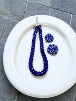 Thumbnail for Inhanns Noor-E-Jalwa – Handmade Crystal Bead Necklace / Necklace With Earrings -Adjustable - Blue - Distacart