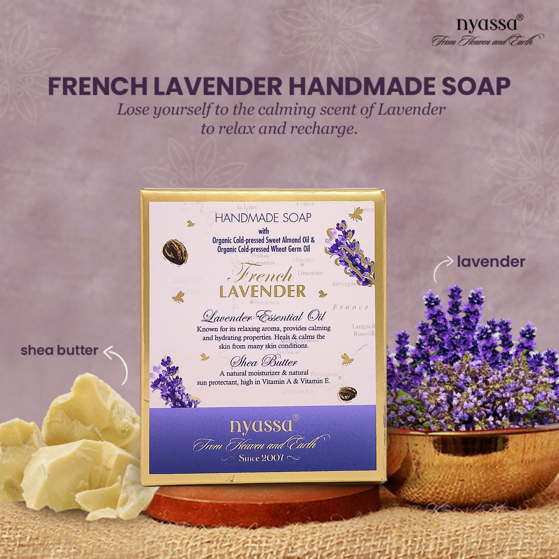 Nyassa Luxurious French Lavender Handmade Soap - Dista