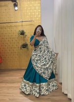 Thumbnail for Preksha Creation Indian Namarari Special Sky Blue Women Digital Print and 9 mm Sequence work Lehenga Choli - Distacart