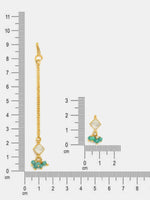 Thumbnail for Ruby Raang Gold-White Set Of Earrings And Maang Tikka - Distacart