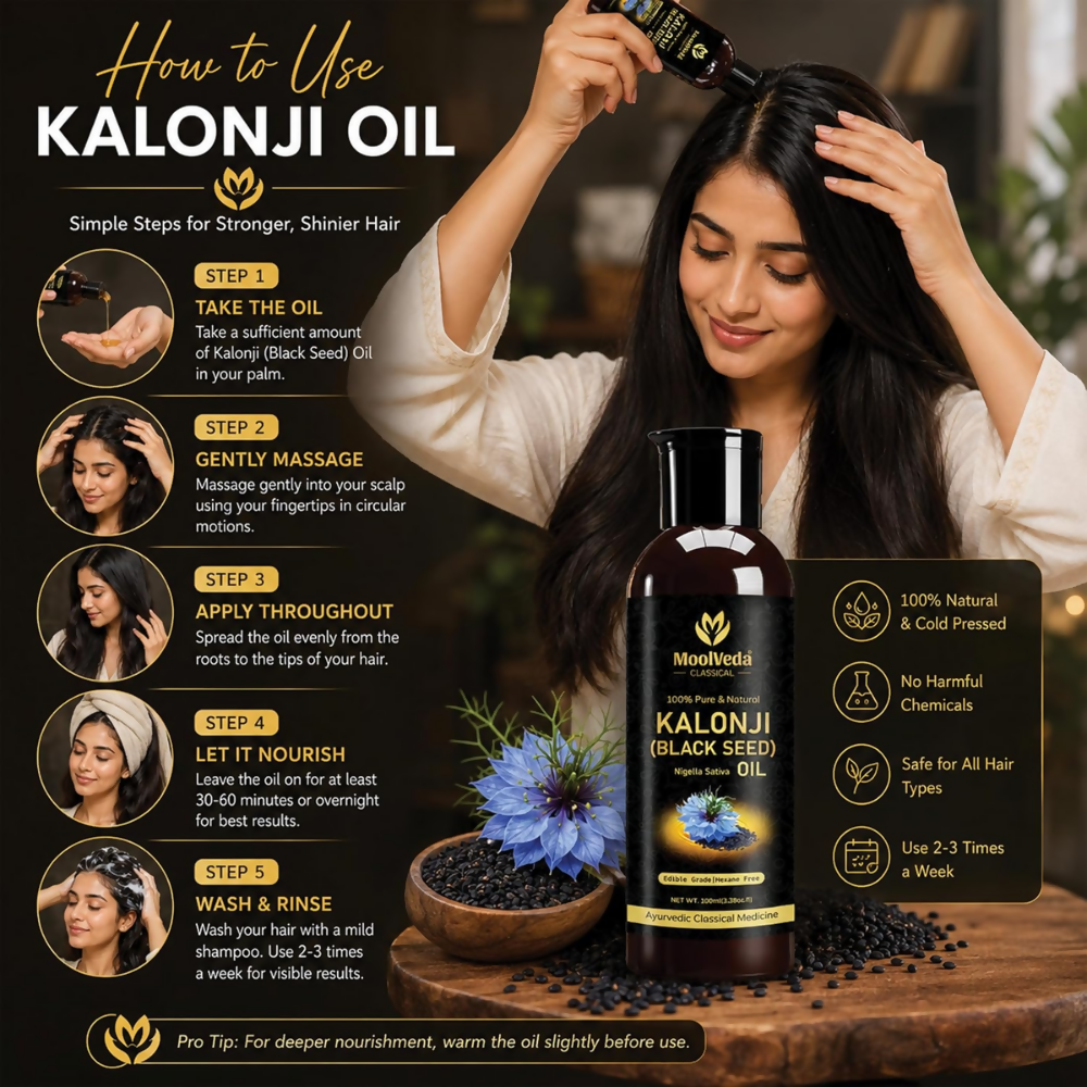 Moolveda Premium Cold Pressed Kalonji Oil - Black - Dista