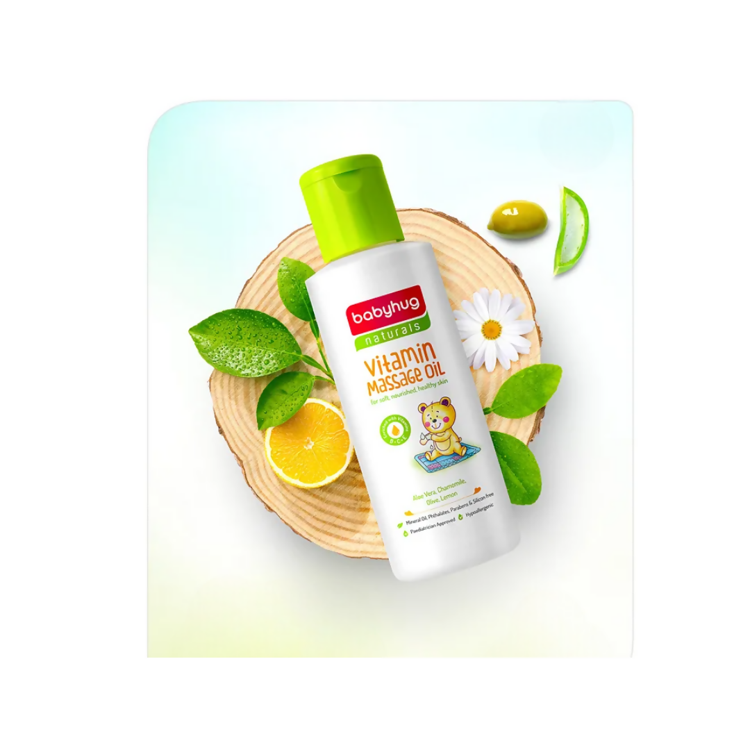Babyhug Naturals Vitamin Massage Oil Mineral Oil Free - Distacart