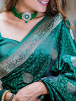 Thumbnail for Preksha Creation Banarasi Soft Silk Women Green Saree - Distacart