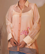 Thumbnail for Timaraa Flamingo Whisper Ombre Organza Shirt - Dista