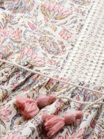 Thumbnail for Anubhutee Women Off White Ethnic Motifs Cotton A-Line Dress - Distacart