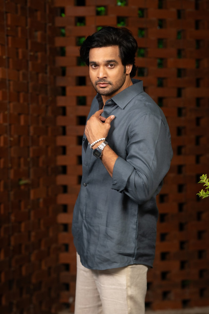 Linen Gray Ocean Haze Shirt By Hilo Design - Distacart