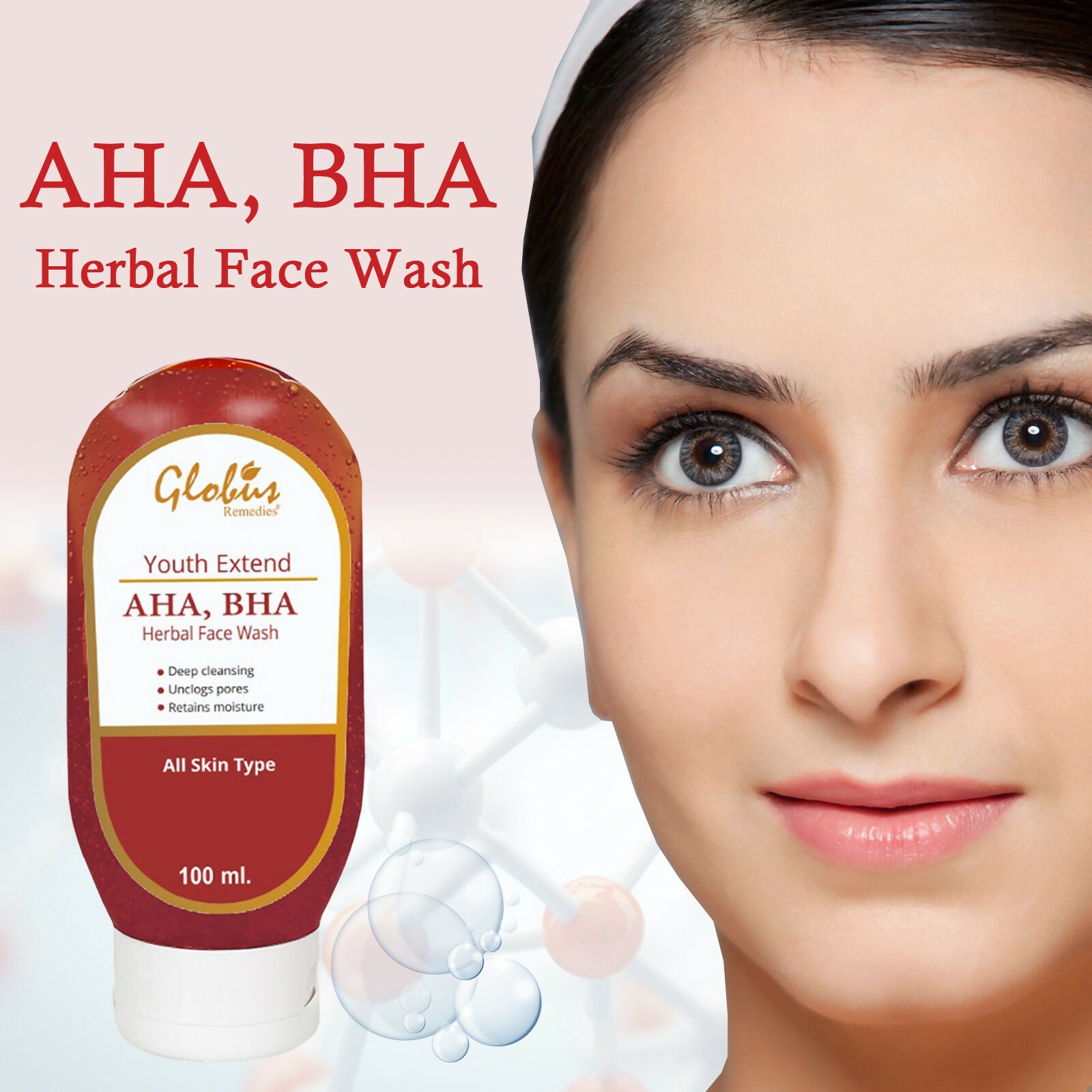Globus Remedies AHA BHA & Kojic Acid Face Wash, For Skin Brightening