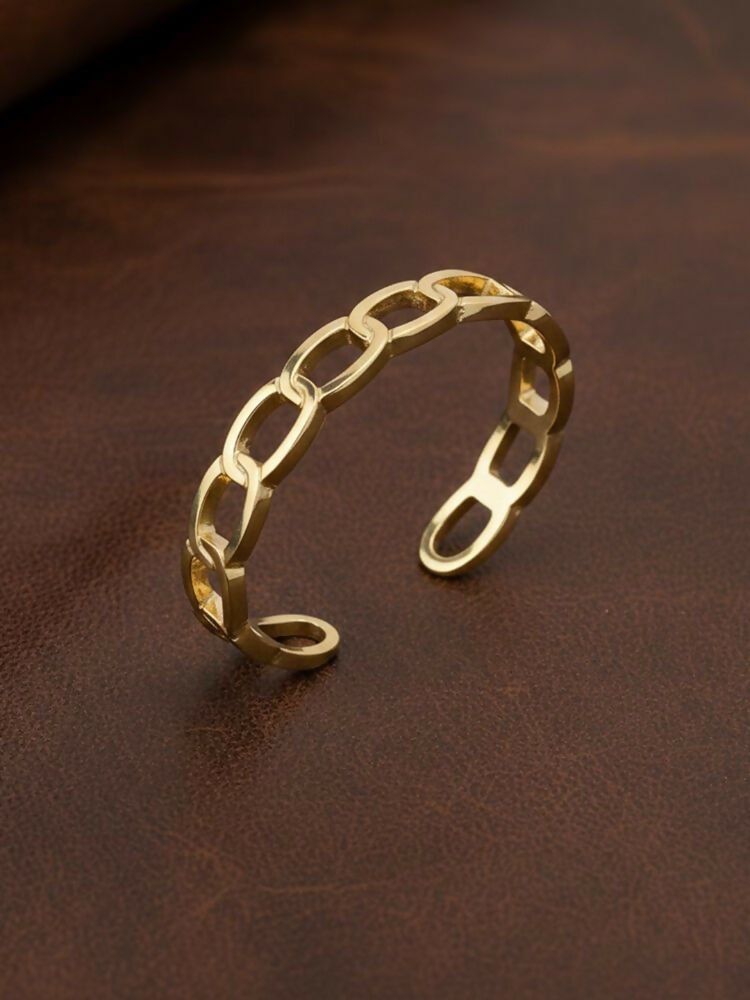 NVR Men's Gold Plated Cuff Bracelet - Distacart