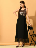 Thumbnail for Myshka Women's Black Empire Party Dress - Distacart
